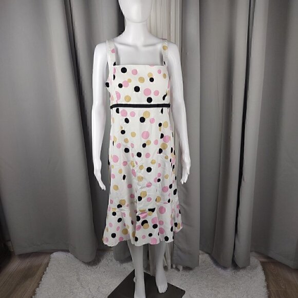 Kim Rogers Dresses & Skirts - Kim Rogers Sleeveless Polka Dot Cotton Midi Dress With Stretchy Back. Size 16